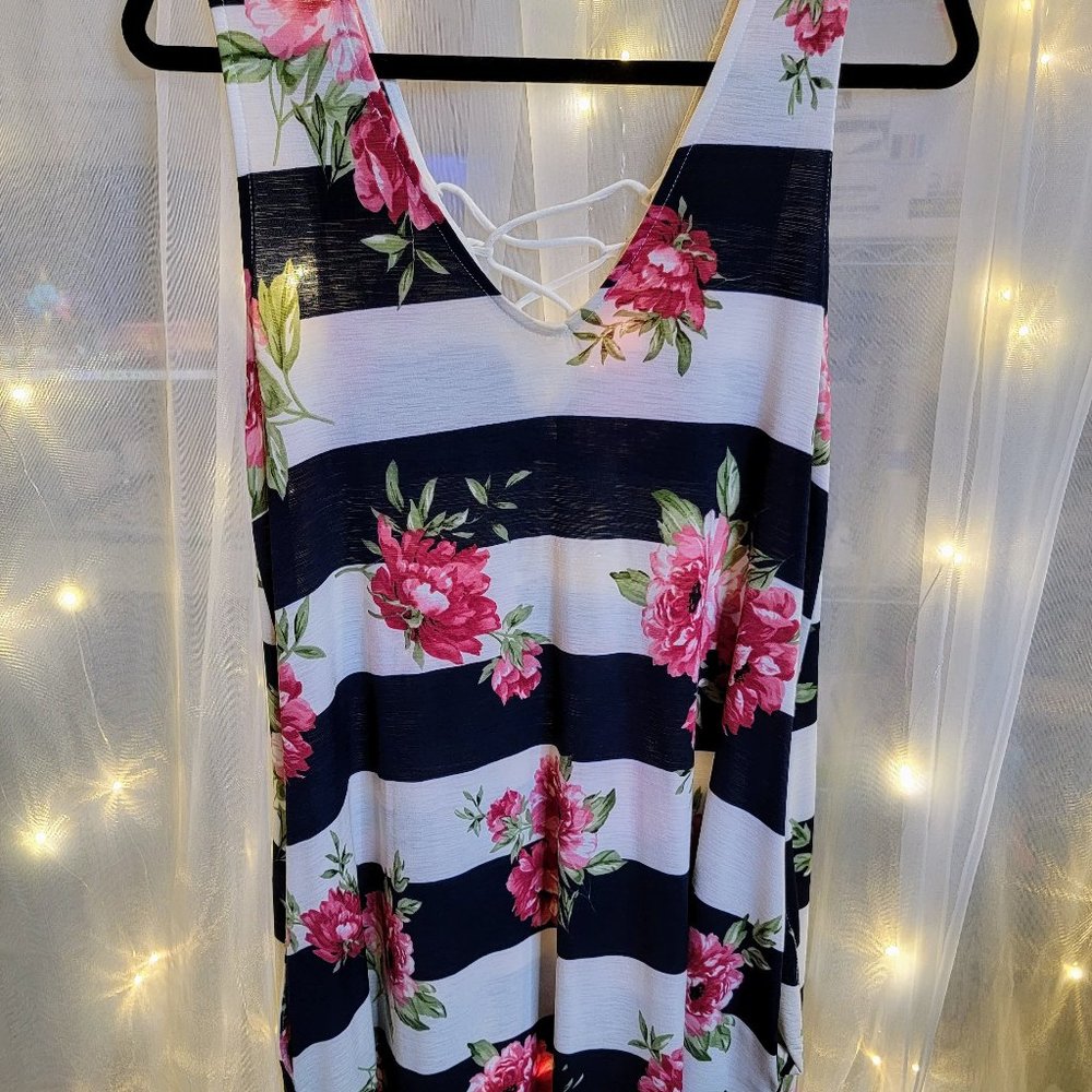 NanaMacs The Greatest Day Striped Floral Dress size Large